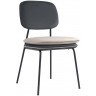 Стул с контрастным кантом pea, велюр, темно-серый/бежевый (77292)