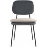 Стул с контрастным кантом pea, велюр, темно-серый/бежевый (77292)