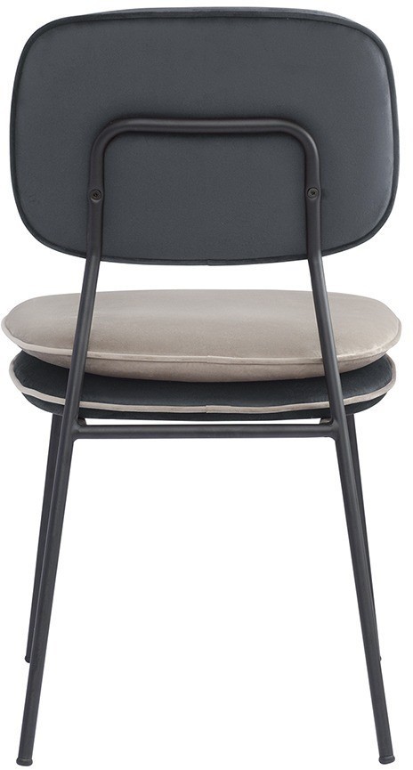 Стул с контрастным кантом pea, велюр, темно-серый/бежевый (77292)