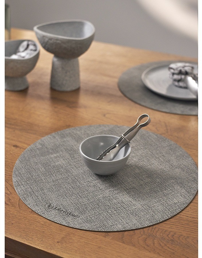 Набор из 4-х сервировочных салфеток leanera, D35 см, серые (76987)