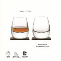 Набор стаканов с деревянными подставками islay whisky, 250 мл, 2 шт. (59319)