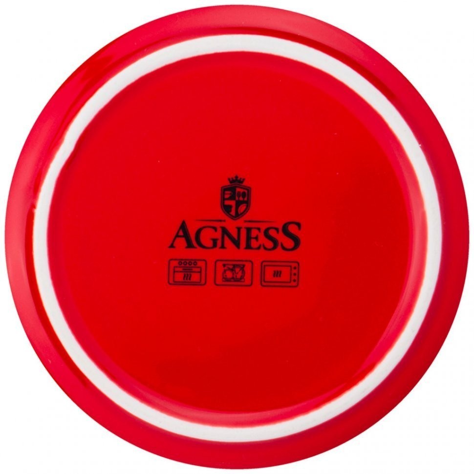 Кокотница с крышкой agness 15,4*11,9*8,1 см 460 мл красная Agness (189-306)