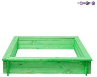 Деревянная песочница &quot;Клио&quot; (4 лавки, пропитка, подложка), цв. Зеленый (PS117-01)