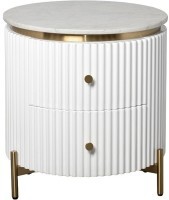 Тумбочка 2 ящика с мраморной столешницей d51*55см (TT-00011263)