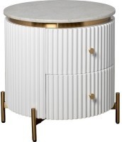 Тумбочка 2 ящика с мраморной столешницей d51*55см (TT-00011263)