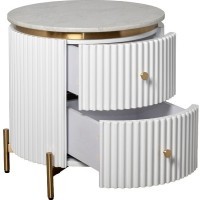 Тумбочка 2 ящика с мраморной столешницей d51*55см (TT-00011263)