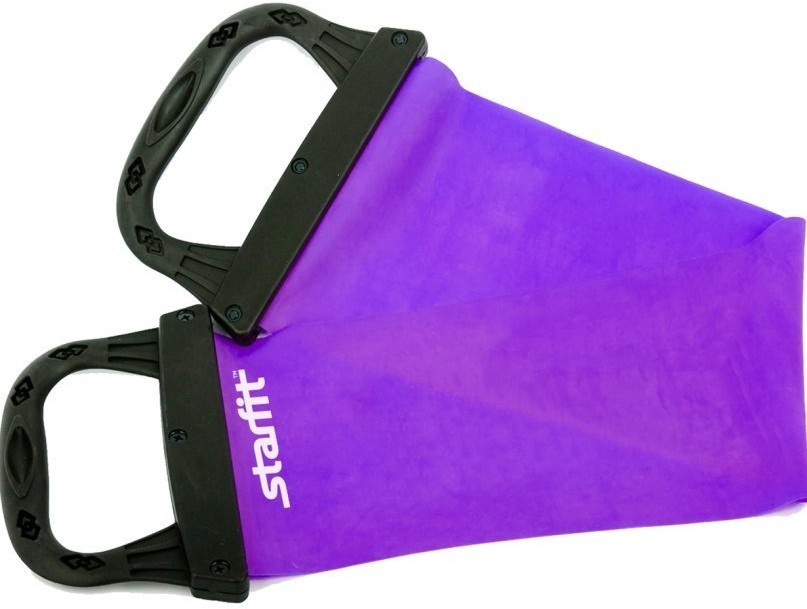 Эспандер ленточный ES-202 жесткая ручка, фиолетовый (130075)