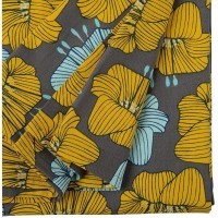 Скатерть из хлопка серого цвета с принтом Цветы из коллекции prairie, 170х250 см (69832)