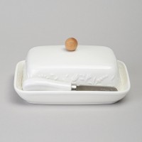 Масленка lefard &quot;flowers story&quot; с дер. кнопкой, ножом для масла 16,5*12,5*8 см (474-257)