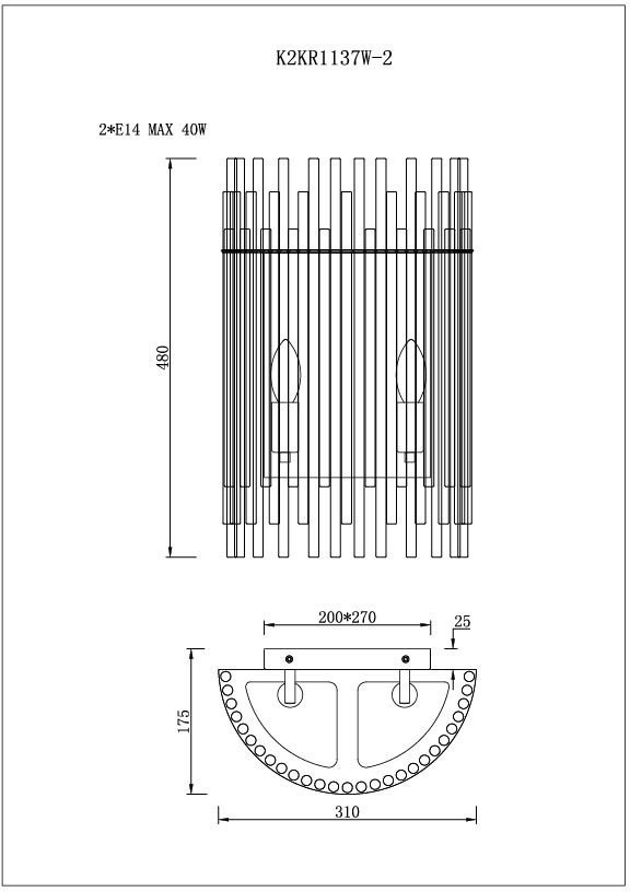 Бра L30*W17*H48см (TT-00004896)