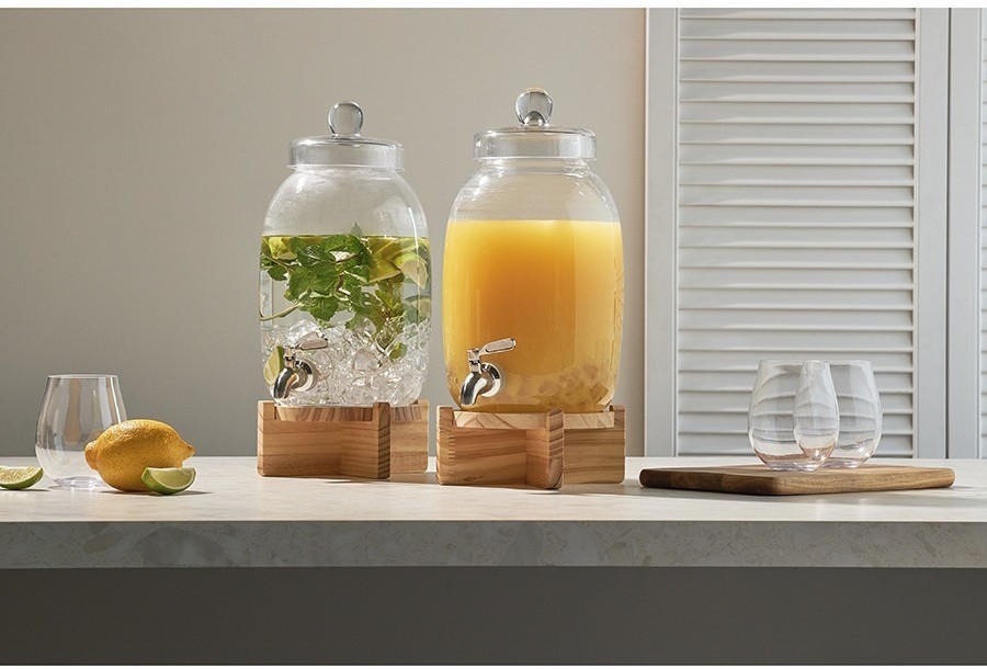 Диспенсер для напитков на деревянной подставке flo, 5,4 л (77559)