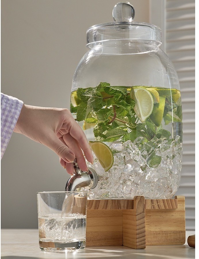 Диспенсер для напитков на деревянной подставке flo, 5,4 л (77559)