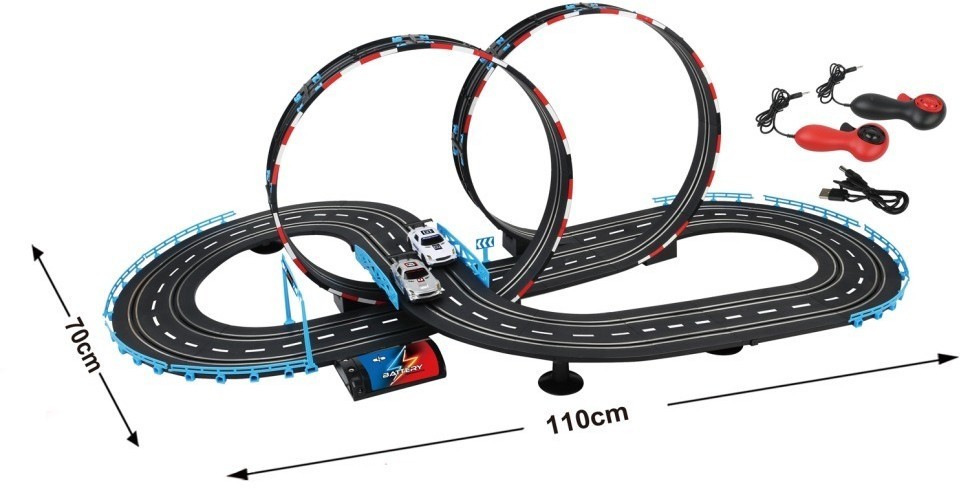 Гоночный автотрек JJ slot (2 машинки, 452 см, от сети, 1:43) (JJ205-1)