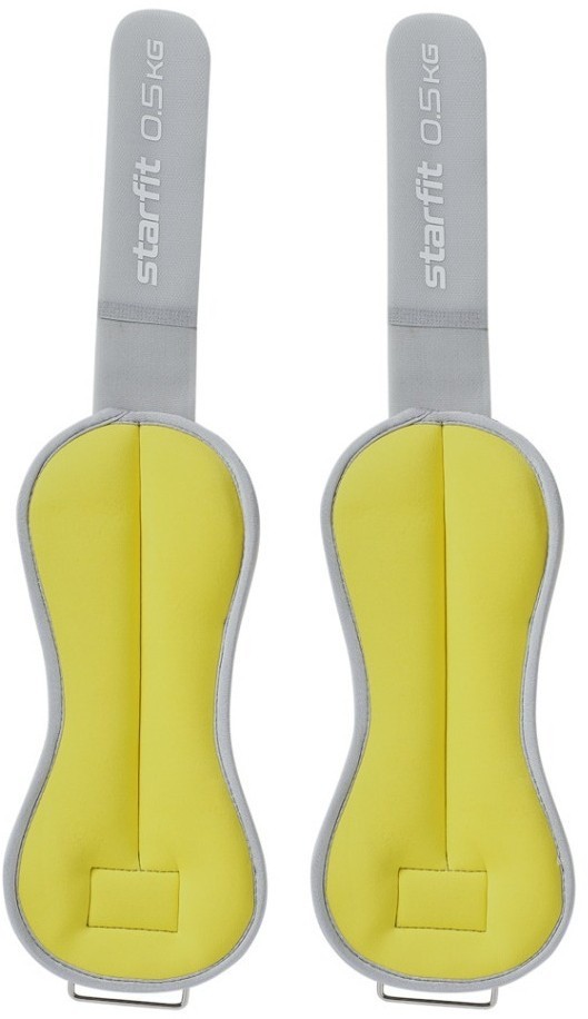 Утяжелители универсальные STARFIT WT-502, 0,5 кг, желтый/серый (2107892)