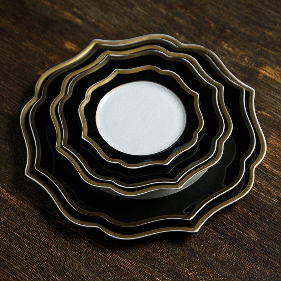 Тарелка LION005NE001150, 15 см, костяной фарфор, black, ivory, gold, LE COQ