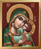 Икона Божией Матери Умиление «Лик Милосердия» с кристаллами Swarovski (2415)