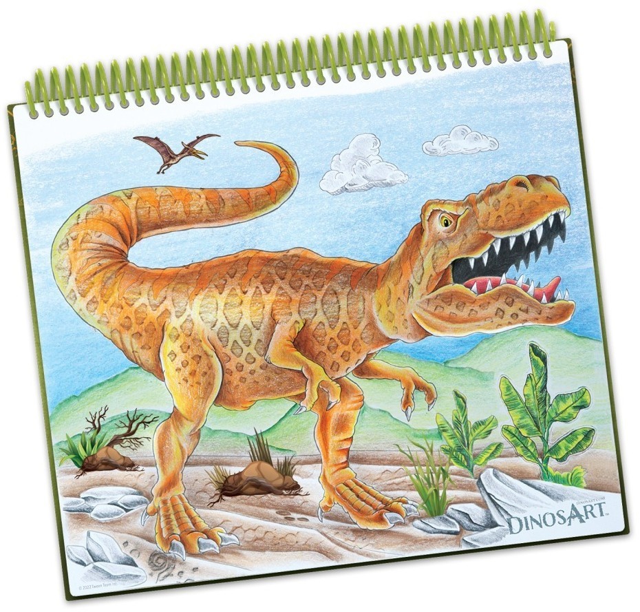 Серия Dino: Набор для раскрашивания (40 скетч страниц, 40 трафаретов, 12 цветных карандашей) (15206_NSDA)