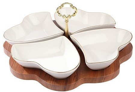 Менажница керамическая для сервировки 4 блюда LORAINE (90029-135)