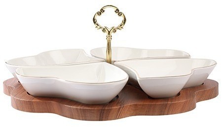 Менажница керамическая для сервировки 4 блюда LORAINE (90029-135)