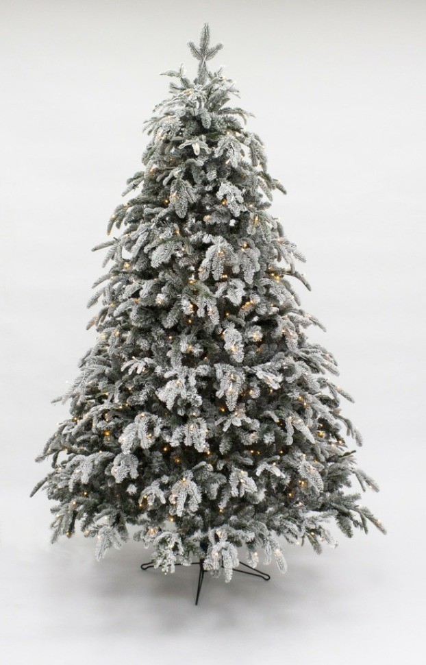 Ель стильная 260 см 816 ламп заснеженная (74350)