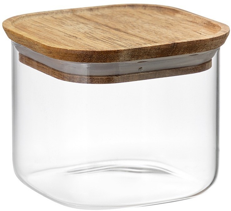 Банка для хранения квадратная glass acacia, 600 мл (79982)