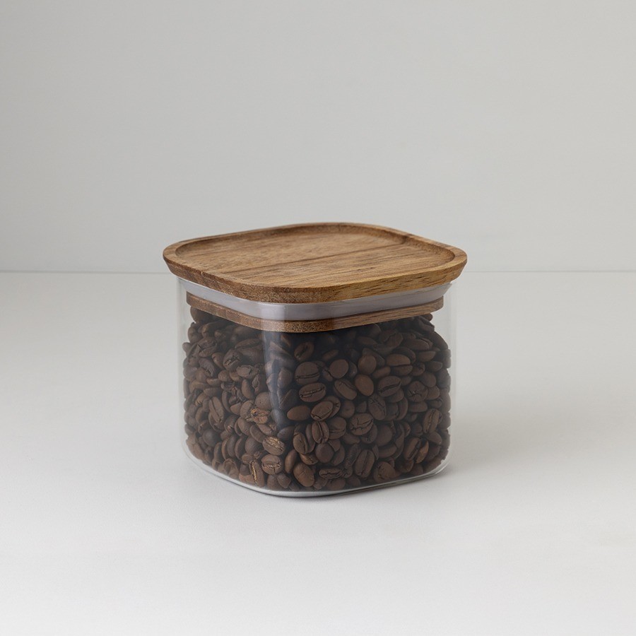 Банка для хранения квадратная glass acacia, 600 мл (79982)