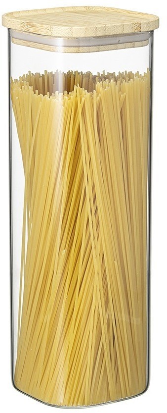 Банка для хранения квадратная glass bamboo, 2,2 л (77501)
