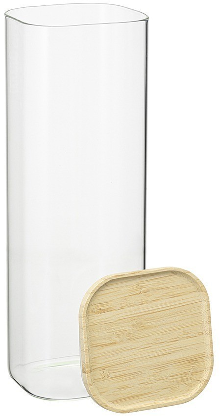 Банка для хранения квадратная glass bamboo, 2,2 л (77501)