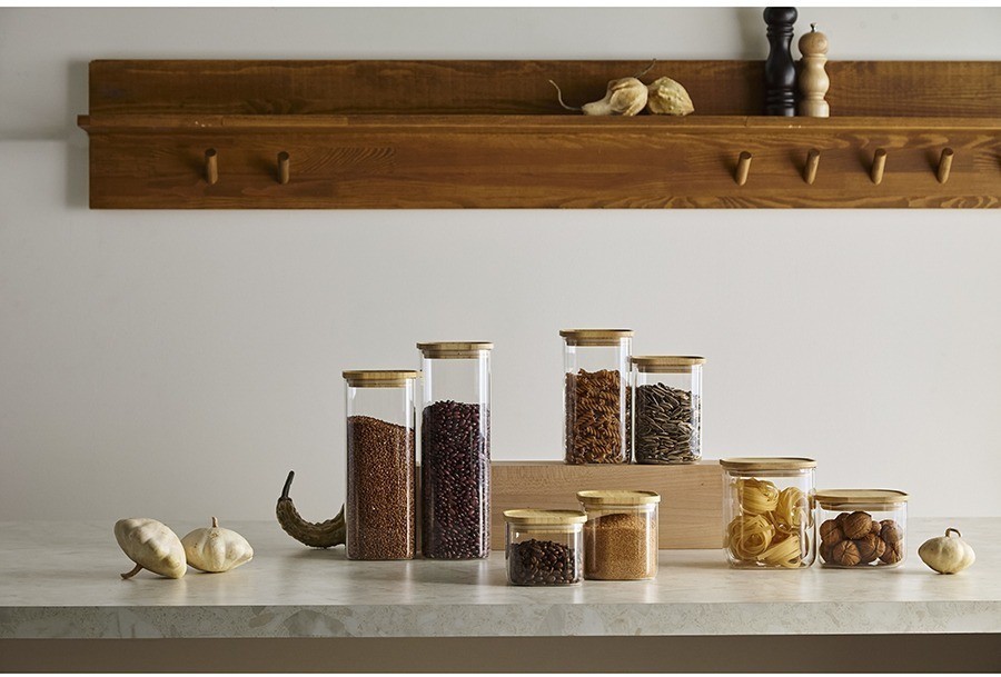 Банка для хранения квадратная glass bamboo, 2,2 л (77501)