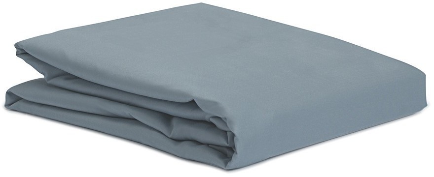 Простыня на резинке из сатина джинсово-синего цвета с брашинг-эффектом из коллекции essential, 160х200х30 см (76102)