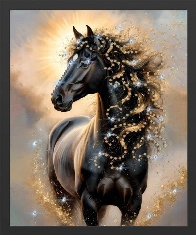 Картина Тьма, освещенная золотом с кристаллами Swarovski (2437)