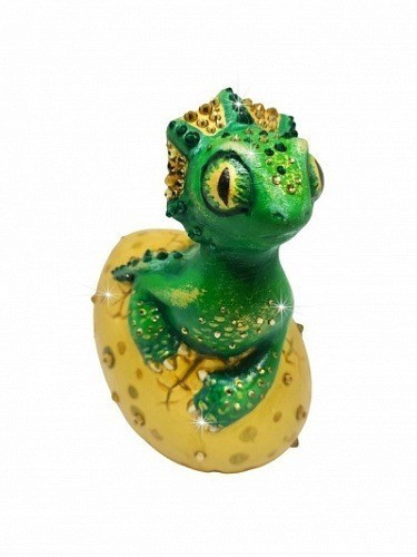 Картина Зеленый дракон с кристаллами Swarovski (3037)