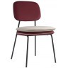 Стул с контрастным кантом pea, велюр, бордовый/бежевый (77291)