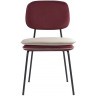 Стул с контрастным кантом pea, велюр, бордовый/бежевый (77291)