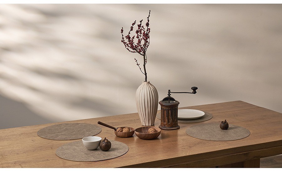 Набор из 4-х сервировочных салфеток leanera, D35 см, песочные (76986)