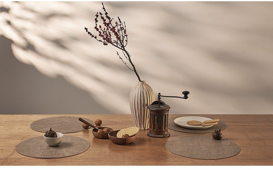 Набор из 4-х сервировочных салфеток leanera, D35 см, песочные (76986)