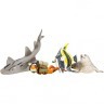 Фигурки игрушки серии "Мир морских животных": Акула, морская черепаха, мавританский идол, тюлень, китовая акула, кошачья акула, дайвер (набор из 6 фи (ММ203-018)