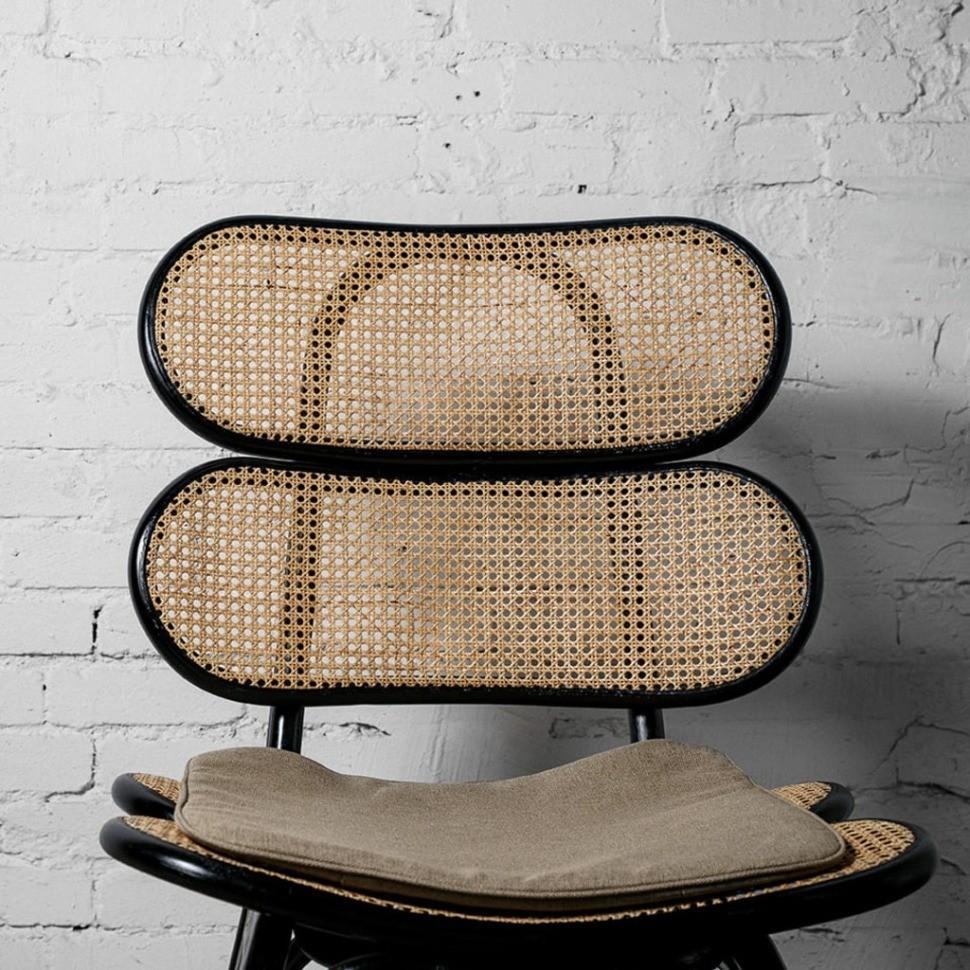 Стул FG-30435, ротанг, текстиль, beige/black, ROOMERS FURNITURE