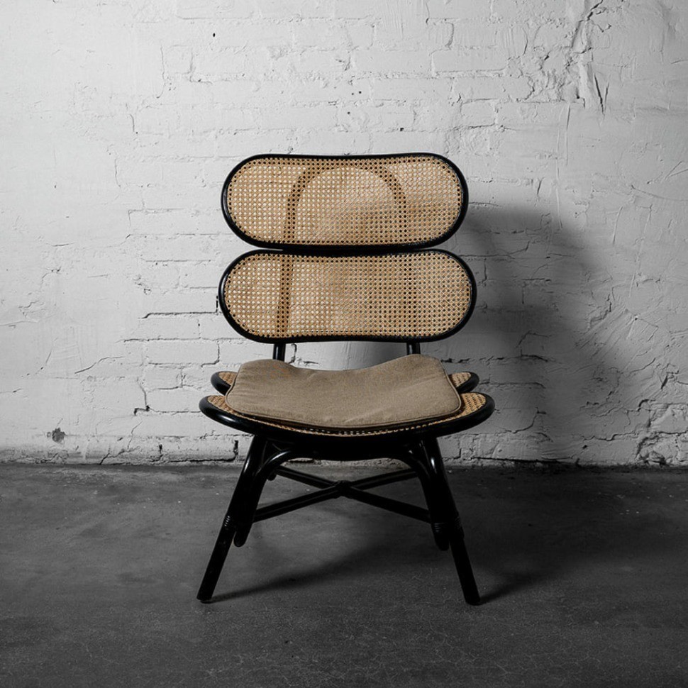 Стул FG-30435, ротанг, текстиль, beige/black, ROOMERS FURNITURE