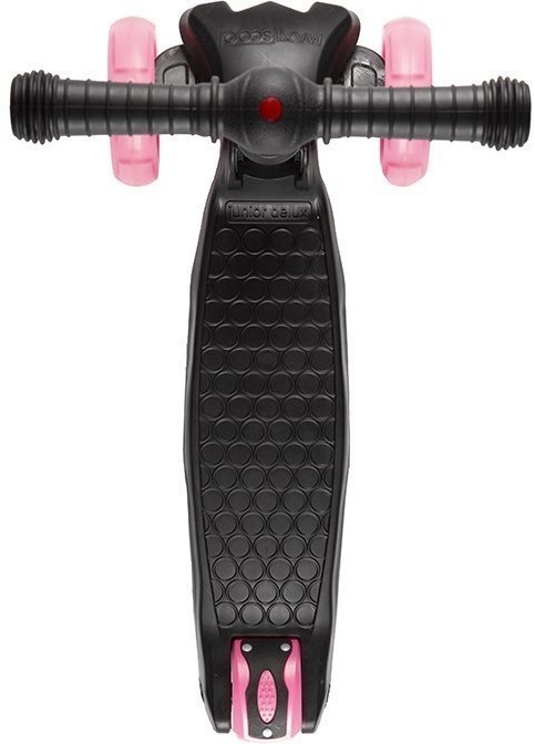 Самокат Трехколесный Складной, со Светящимися Колесами, Черный с Розовым (MSC-J072001D)