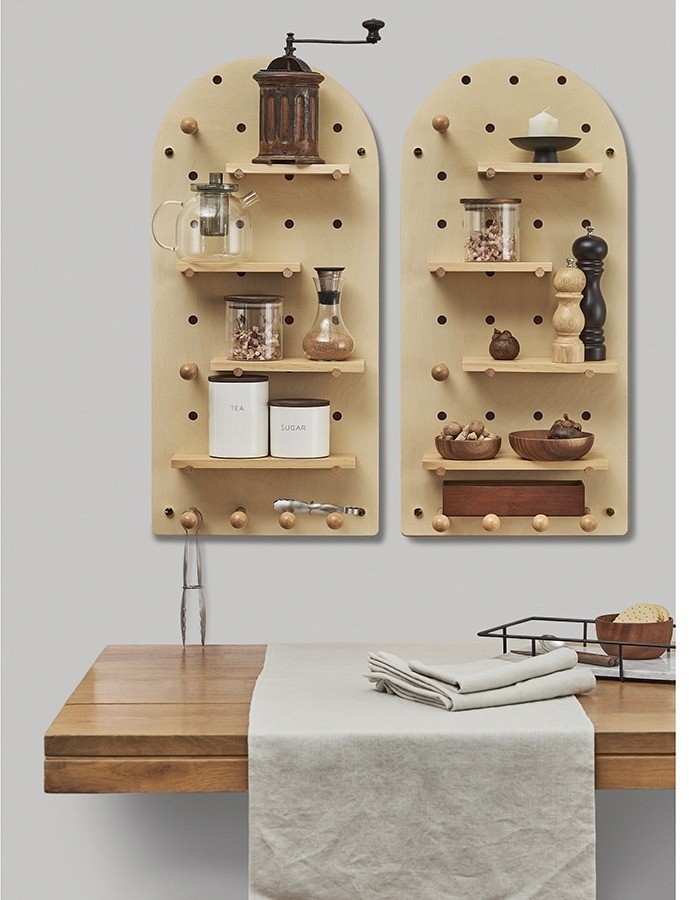 Пегборд shely, 38х80 см, светлое дерево (74813)