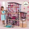 Деревянный кукольный домик "Сияние", с мебелью 30 предметов в наборе, гаражом, бассейном, для кукол 30 см (65826_KE)