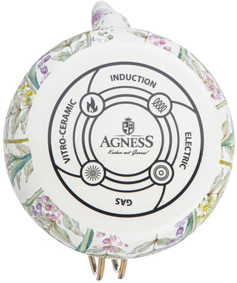 Чайник эмалированный agness, серия irises, 2,2л подходит для индукцион.плит (950-576)