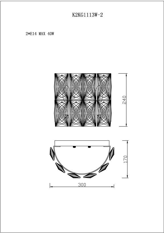 Бра с кристаллами/латунь L30*W17*H24см (TT-00004899)