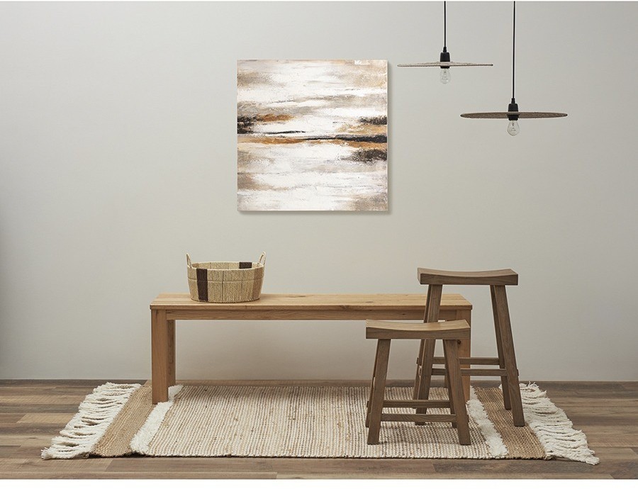 Панно декоративное с ручной росписью by feel, 80х80 см, бежевое (76490)