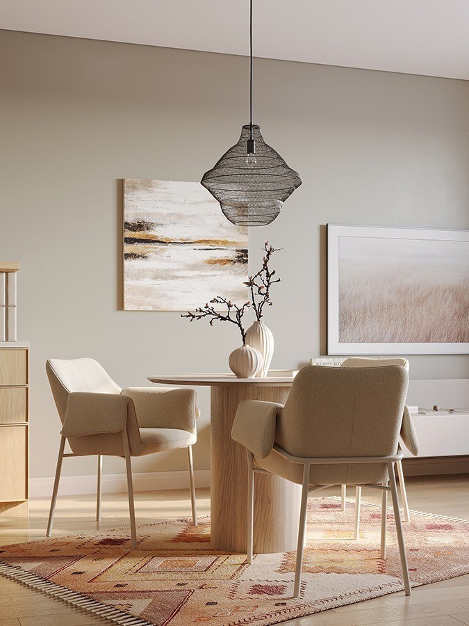 Панно декоративное с ручной росписью by feel, 80х80 см, бежевое (76490)