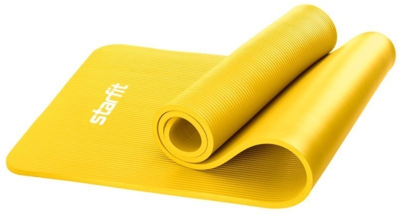 УЦЕНКА Коврик для йоги и фитнеса FM-301, NBR, 183x61x1,5 см, желтый (2107562)