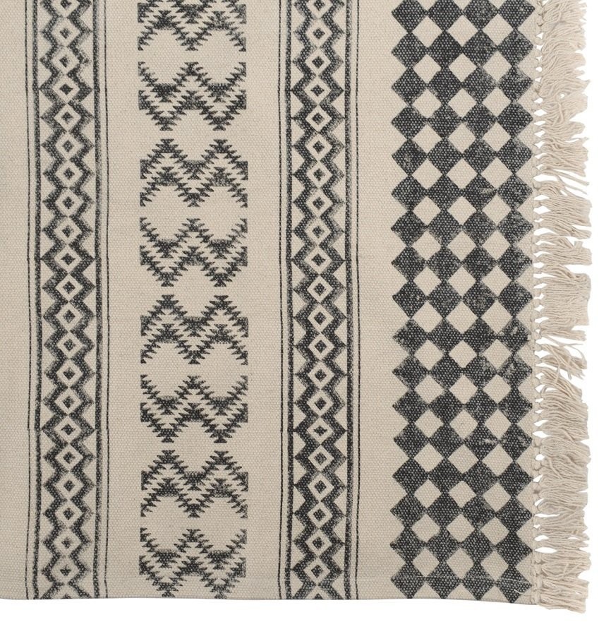 Ковер из хлопка с контрастным орнаментом и бахромой из коллекции ethnic, 160х230 см (69439)