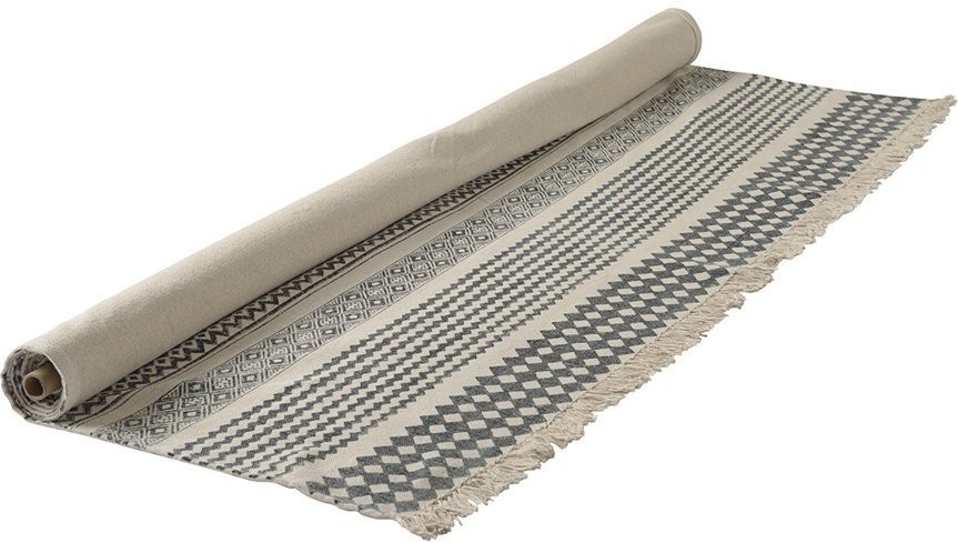 Ковер из хлопка с контрастным орнаментом и бахромой из коллекции ethnic, 160х230 см (69439)