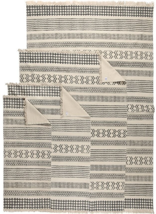 Ковер из хлопка с контрастным орнаментом и бахромой из коллекции ethnic, 160х230 см (69439)
